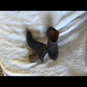 Grey suede booties